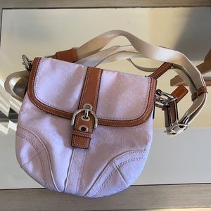 Coach shoulder logo pastel handbag.